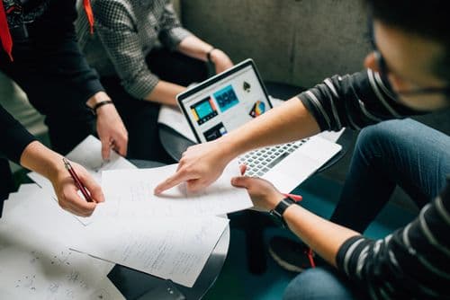 People working in an office image